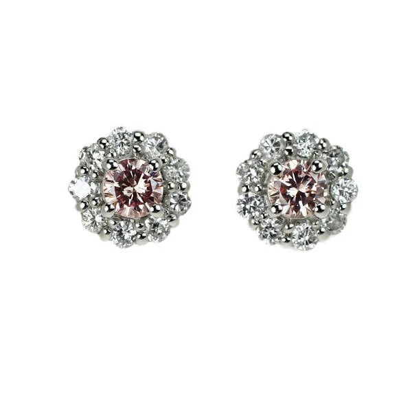 PT900/ PT950 NATURAL PINK DIAMOND EARRINGS: Pt900/ Pt950 Natural Pink Diamond Earrings Brand: None Type: piercing Material: Metal Pt950 Main Stone/Creation Natural Color: None Size: Length/Width/Diameter5.1Width/Thickness5.2 