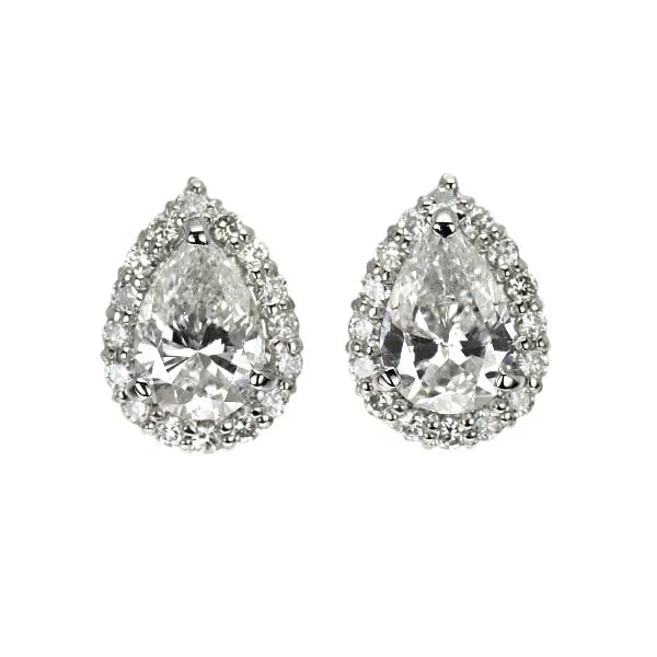PT900 PEAR CUT DIAMOND EARRINGS (1 of 2)