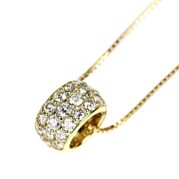 K18YG H&C DIAMOND PENDANT NECKLACE: K18YG H&C Diamond Pendant Necklace Brand: None Type: pendant necklace Material: Metal K18YG Main Stone/Creation Natural Color: Gold Size: Necklace: Chain Length