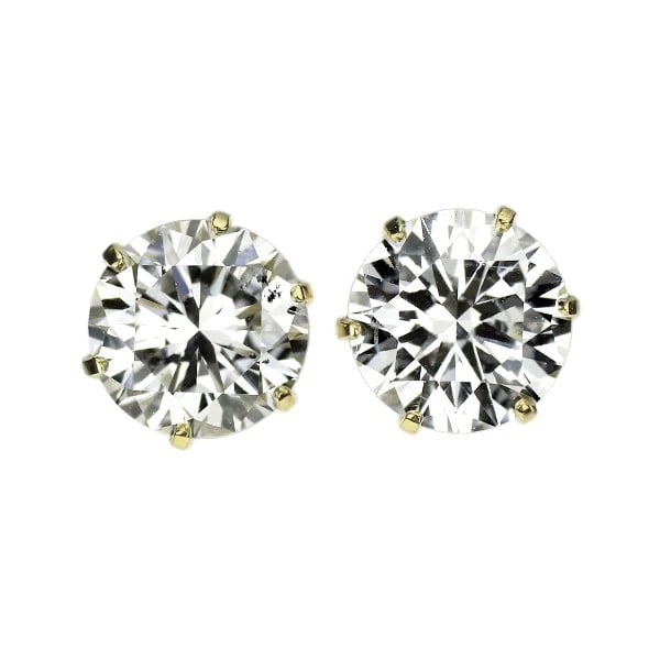 K18YG DIAMOND EARRINGS: K18YG Diamond Earrings Brand: None Type: piercing Material: Metal K18YG Main Stone/Creation Natural Color: None Size: Length/Width/Diameter5.0Width/Thickness5.5 Accessories: None Accessories