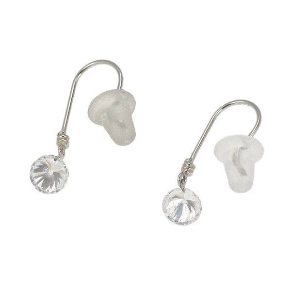 PT900 STRING HOLE DIAMOND EARRINGS - 2