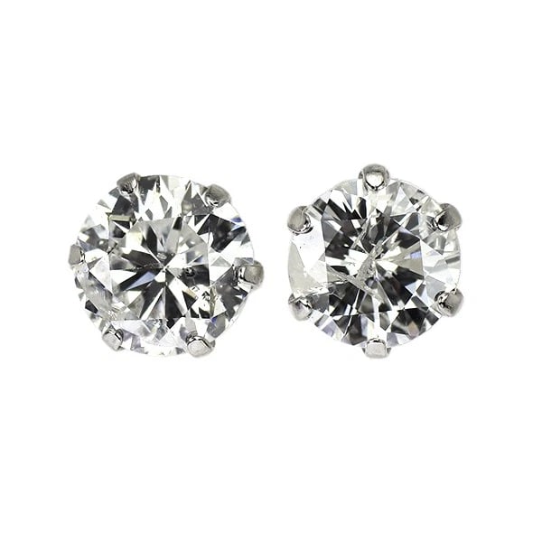 PT900 DIAMOND EARRINGS: Pt900 Diamond Earrings Brand: None Type: piercing Material: Metal Pt900 Main Stone/Creation Natural Color: Platinum Size: Length/Width/Diameter5.5Width/Thickness6.2 Accessories: None