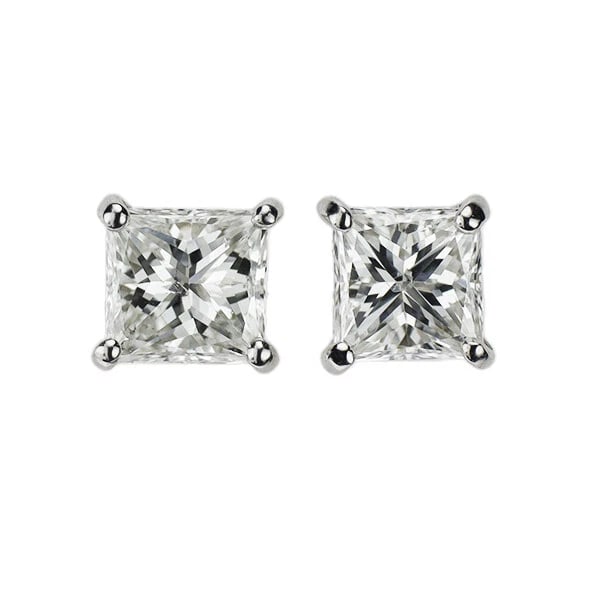 PT900 PRINCESS CUT DIAMOND EARRINGS: Pt900 Princess Cut Diamond Earrings Brand: None Type: piercing Material: Metal Pt900 Main Stone/Creation Natural Color: Platinum Size: Length/Width/Diameter4.2Width/Thickness4.3 Accessories:
