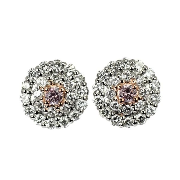 PT900 NATURAL PINK DIAMOND EARRINGS: Pt900 Natural Pink Diamond Earrings Brand: None Type: piercing Material: Metal Pt900 Main Stone/Creation Natural Color: Platinum Size: Length/Width/Diameter8.7Width/Thickness8.8 Accessories: None