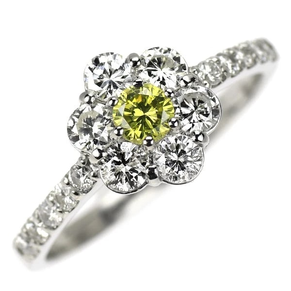 PT900 TREAT YELLOW DIAMOND RING: Pt900 Treat Yellow Diamond Ring Brand: None Type: ring Material: Metal Pt900 Main Stone/Creation Natural Color: None Size: 6 US Accessories: None Accessories Notice: When purchasing pre-ow