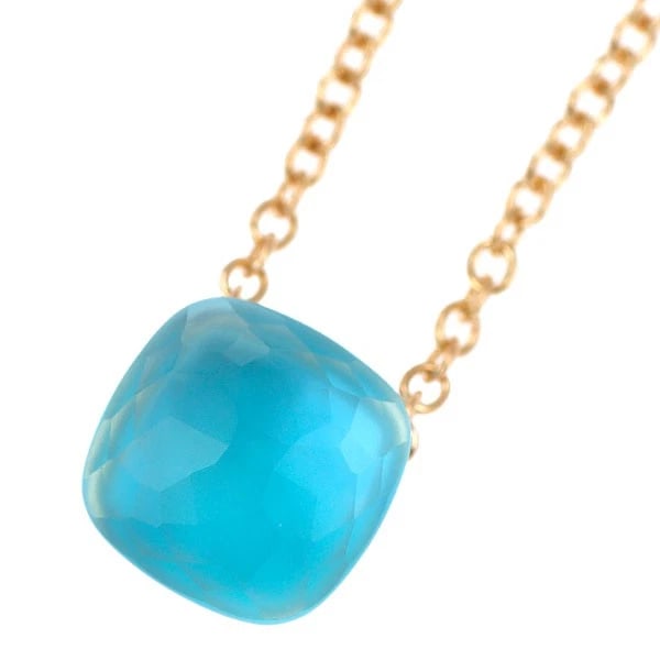 POMELATO K18WG/PG BLUE TOPAZ PENDANT NECKLACE: Pomelato K18WG/PG blue topaz pendant necklace Brand: None Type: pendant necklace Material: Metal K18WG/PG Main Stone/Creation blue topaz Color: None Size: Necklace: Chain Length