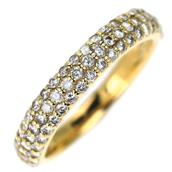 K18YG DIAMOND RING PAVÉ: K18YG Diamond Ring Pavé Brand: None Type: ring Material: Metal K18YG Main Stone/Creation Natural Color: yellow Size: 6.25 - 6.5 US Accessories: None Accessories Notice: When purchasing