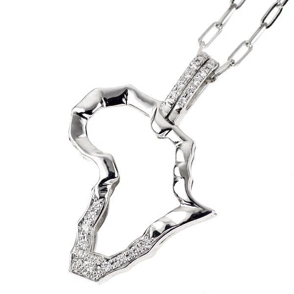 K18WG DIAMOND PENDANT NECKLACE: K18WG Diamond Pendant Necklace Brand: None Type: pendant necklace Material: Metal K18WG Main Stone/Creation Natural Color: None Size: Necklace: Chain Length ?57