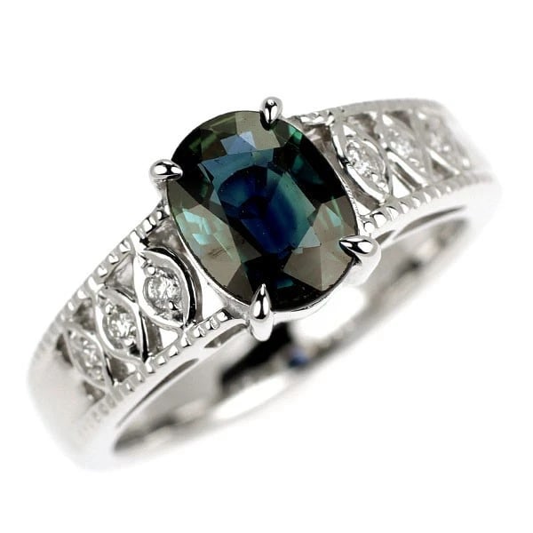 PT900 SAPPHIRE DIAMOND RING: Pt900 Sapphire Diamond Ring Brand: None Type: ring Material: Metal Pt900 Main Stone/Creation sapphires Color: None Size: 5.5 - 5.75 US Accessories: None Accessories Notice: When purchasing