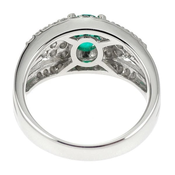 PT900 EMERALD DIAMOND RING - 2