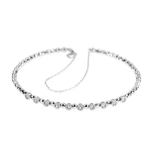 K18WG DIAMOND BRACELET MEMORY SHAPE WIRE BANGLE -: K18WG Diamond Bracelet Memory Shape Wire Bangle - Brand: None Type: bracelet Material: Metal K18WG Main Stone/Creation Natural Color: None Size: Length/Width/Diameter2.9Width/Thickness2.3 
