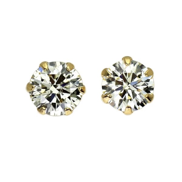 K18YG DIAMOND EARRINGS: K18YG Diamond Earrings Brand: None Type: piercing Material: Metal K18YG Main Stone/Creation Natural Color: Gold Size: Length/Width/Diameter4.4Width/Thickness4.9 Accessories: None Accessories