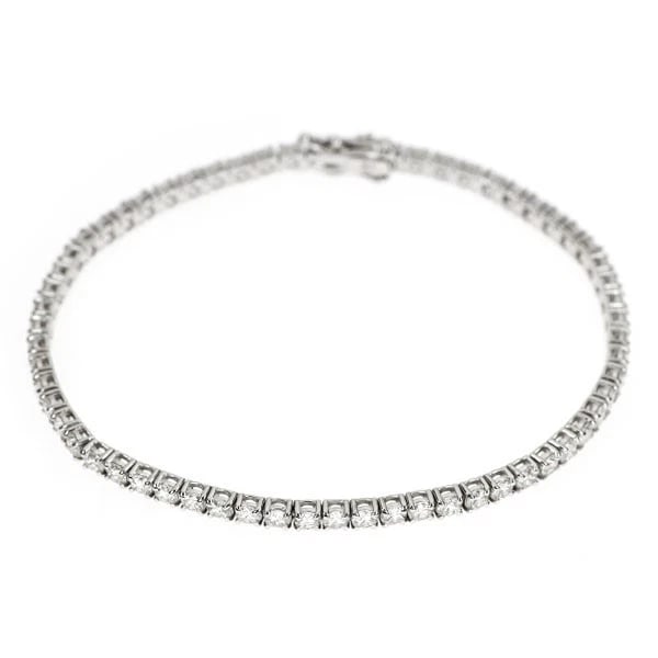 K18WG TENNIS DIAMOND BRACELET: K18WG TENNIS DIAMOND BRACELET Brand: None Type: bracelet Material: Metal K18WG Main Stone/Creation Natural Color: Platinum Size: Length/Width/Diameter2.9Width/Thickness2.6 Accessories: None