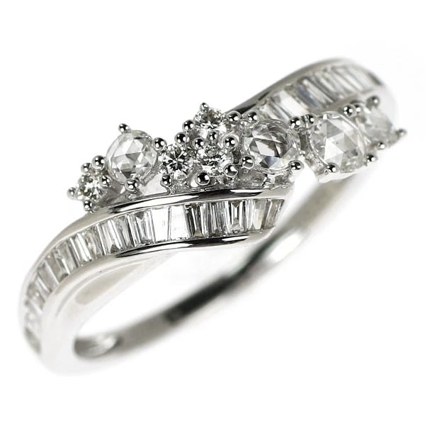 K18WG DIAMOND RING: K18WG diamond ring Brand: None Type: ring Material: Metal K18WG Main Stone/Creation Natural Color: None Size: 6.25 - 6.5 US Accessories: None Accessories Notice: When purchasing pre-owned