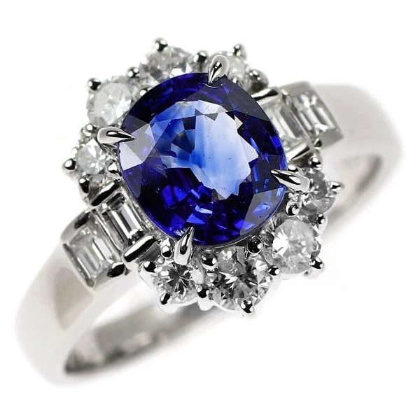 PT900 SAPPHIRE DIAMOND RING: Pt900 sapphire diamond ring Brand: None Type: ring Material: Metal Pt900 Main Stone/Creation sapphires Color: None Size: 7.25 US Accessories: None Accessories Notice: When purchasing