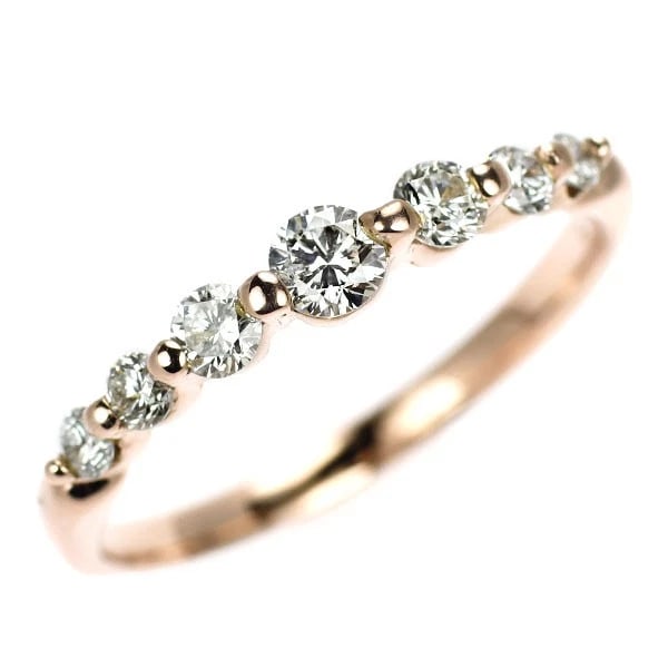 K18PG DIAMOND RING: K18PG diamond ring Brand: None Type: ring Material: Metal K18PG Main Stone/Creation Natural Color: Gold Size: 6.75 - 7 US Accessories: None Accessories Notice: When purchasing pre-owned go