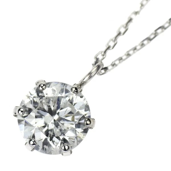 K18WG DIAMOND PENDANT NECKLACE: K18WG Diamond Pendant Necklace Brand: None Type: pendant necklace Material: Metal K18WG Main Stone/Creation Natural Color: None Size: Necklace: Chain Length