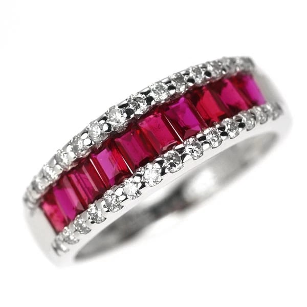 PT950 RUBY DIAMOND RING: Pt950 ruby diamond ring Brand: None Type: ring Material: Metal Pt950 Main Stone/Creation Ruby Color: None Size: 6 US Accessories: None Accessories Notice: When purchasing pre-owned goods,
