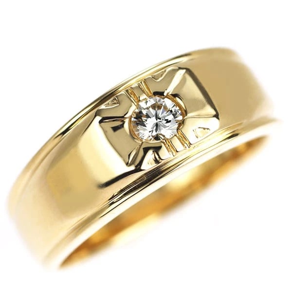 K18YG DIAMOND RING: K18YG diamond ring Brand: None Type: ring Material: Metal K18YG Main Stone/Creation Natural Color: yellow Size: 7.25 US Accessories: None Accessories Notice: When purchasing pre-owned good