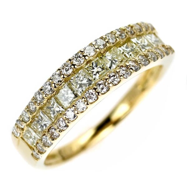 K18YG DIAMOND RING: K18YG diamond ring Brand: None Type: ring Material: Metal K18YG Main Stone/Creation Natural Color: Gold Size: 6 US Accessories: None Accessories Notice: When purchasing pre-owned goods,