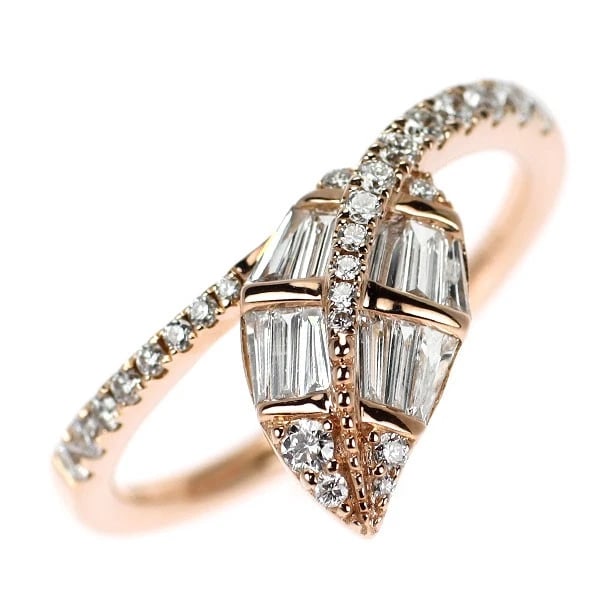 K18PG DIAMOND RING: K18PG diamond ring Brand: None Type: ring Material: Metal K18PG Main Stone/Creation Natural Color: pink gold Size: 6 US Accessories: None Accessories Notice: When purchasing pre-owned good