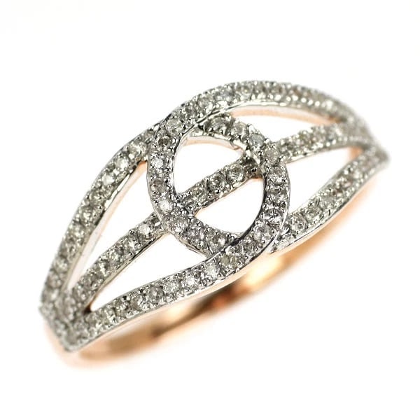 K18WG/PG DIAMOND RING: K18WG/PG diamond ring Brand: None Type: ring Material: Metal None Main Stone/Creation Natural Color: None Size: 5.5 - 5.75 US Accessories: None Accessories Notice: When purchasing pre-owned