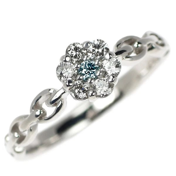 K18WG ICE BLUE/COLORLESS DIAMOND RING: K18WG Ice Blue/Colorless Diamond Ring Brand: None Type: ring Material: Metal K18WG Main Stone/Creation Natural Color: None Size: 5.25 US Accessories: None Accessories Notice: When purchasing