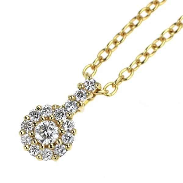 PONTE VECCHIO K18YG DIAMOND PENDANT NECKLACE: Ponte Vecchio K18YG Diamond Pendant Necklace Brand: Pontevecchio Type: pendant necklace Material: Metal K18YG Main Stone/Creation Natural Color: None Size: