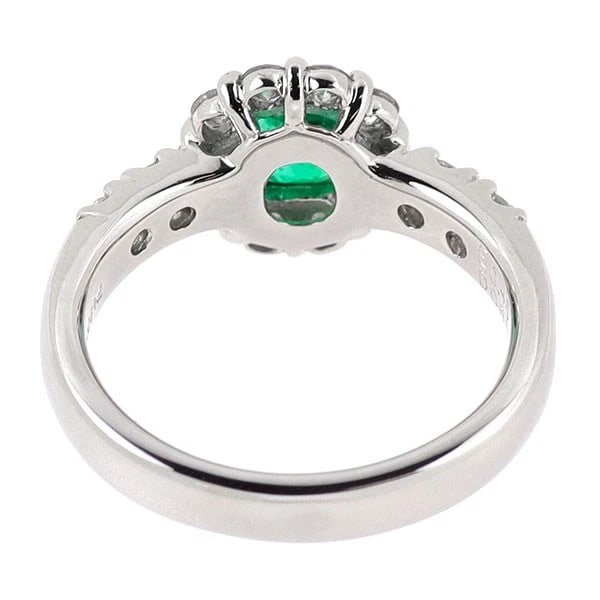 PT900 EMERALD DIAMOND RING - 2