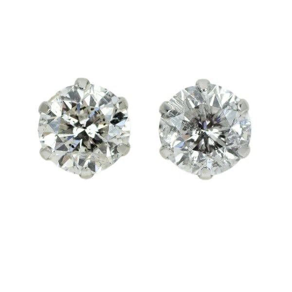 PT900 DIAMOND EARRINGS: Pt900 Diamond Earrings Brand: None Type: piercing Material: Metal Pt900 Main Stone/Creation Natural Color: None Size: Length/Width/Diameter6.1Width/Thickness6.6 Accessories: None Accessories