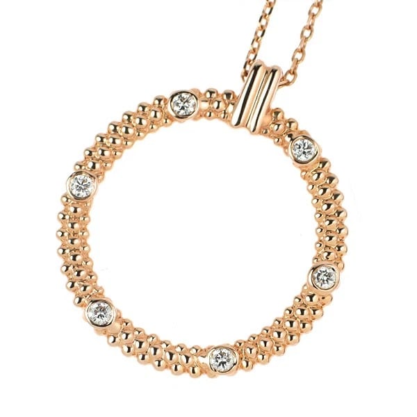 MAUBOUSSIN K18PG DIAMOND PENDANT NECKLACE: Mauboussin K18PG diamond pendant necklace Brand: Mauboussin Type: pendant necklace Material: Metal Gold Main Stone/Creation Natural Color: None Size: Necklace: Chain Length 42