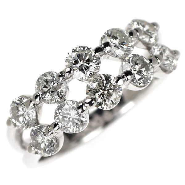 K18WG DIAMOND RING: K18WG diamond ring Brand: None Type: ring Material: Metal K18WG Main Stone/Creation Natural Color: None Size: 6.75 - 7 US Accessories: None Accessories Notice: When purchasing pre-owned