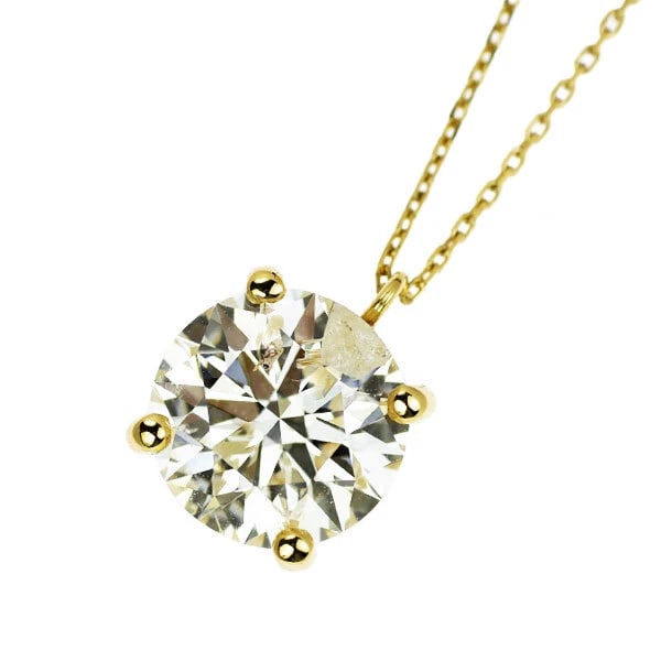 K18YG DIAMOND PENDANT NECKLACE: K18YG Diamond Pendant Necklace Brand: None Type: pendant necklace Material: Metal K18YG Main Stone/Creation Natural Color: yellow Size: Necklace: Chain Length 40 Length/Width/Diameter 9.4