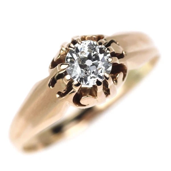 K14PG OLD CUT DIAMOND RING VINTAGE PRODUCT: K14PG Old Cut Diamond Ring Vintage Product Brand: None Type: ring Material: Metal K14PG Main Stone/Creation Natural Color: pink gold Size: 7.75 - 8 US Accessories: None Accessories Notice: