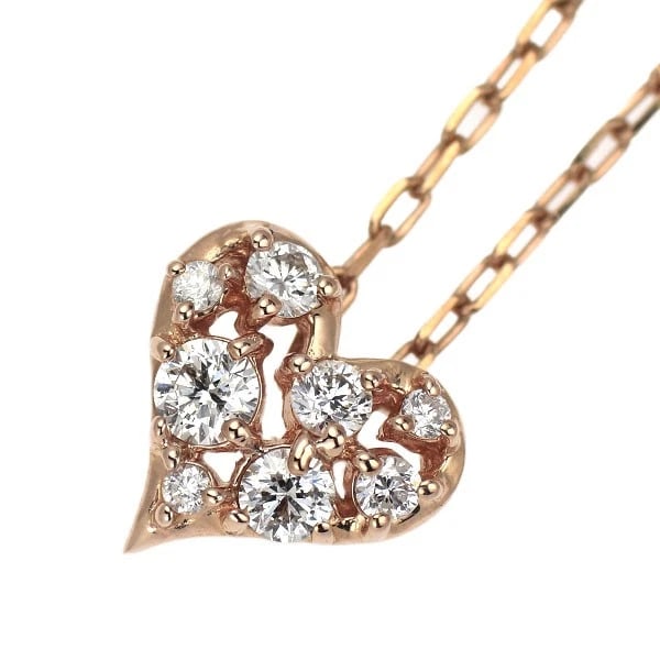 VENDOME AOYAMA K18PG DIAMOND PENDANT NECKLACE: Vendome Aoyama K18PG diamond pendant necklace Brand: Vendome Aoyama Type: pendant necklace Material: Metal K18PG Main Stone/Creation Natural Color: pink gold Size: Necklace: Chain Length