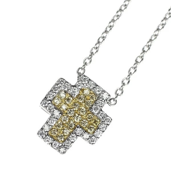 PONTE VECCHIO K18YG/WG BROWN DIAMOND PENDANT NECKLACE: Ponte Vecchio K18YG/WG brown diamond pendant necklace Brand: Pontevecchio Type: pendant necklace Material: Metal K18WG Main Stone/Creation Natural Color: None Size: Necklace: Chain Length