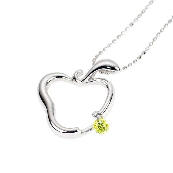 K18WG TREAT YELLOW GREEN DIAMOND PENDANT NECKLACE: K18WG Treat Yellow Green Diamond Pendant Necklace Brand: None Type: pendant necklace Material: Metal K18WG Main Stone/Creation Natural Color: None Size: Necklace: Chain Length