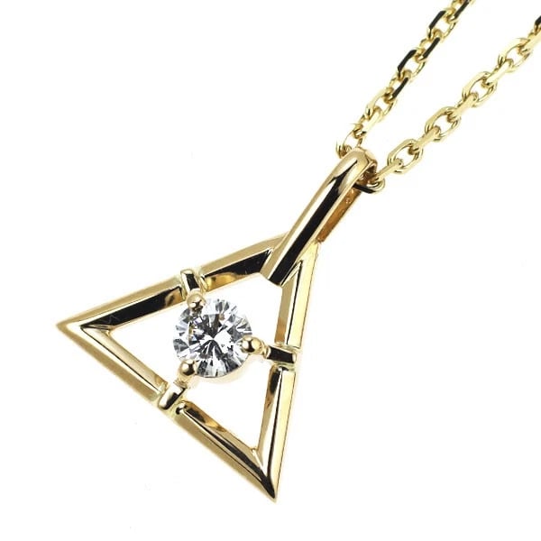 K18YG DIAMOND PENDANT NECKLACE: K18YG Diamond Pendant Necklace Brand: None Type: pendant necklace Material: Metal Gold Main Stone/Creation Natural Color: yellow Size: Necklace: Chain Length
