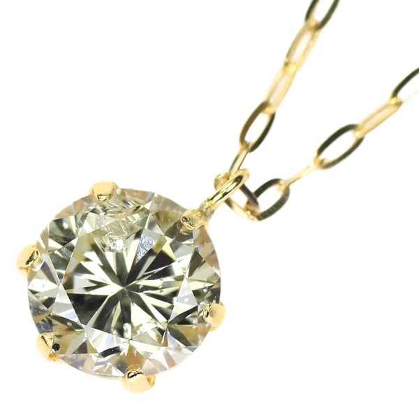 K18YG DIAMOND PENDANT NECKLACE: K18YG Diamond Pendant Necklace Brand: None Type: pendant necklace Material: Metal K18YG Main Stone/Creation Natural Color: yellow Size: Necklace: Chain Length ?45