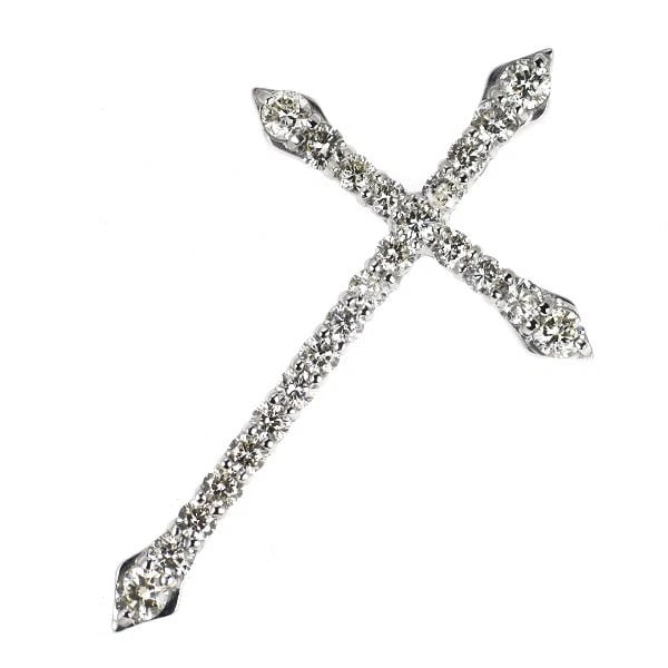 K18WG DIAMOND PENDANT TOP: K18WG Diamond Pendant Top Brand: None Type: pendant top Material: Metal K18WG Main Stone/Creation Natural Color: Platinum Size: Length/Width/Diameter37.7Width/Thickness22.4 Accessories: None