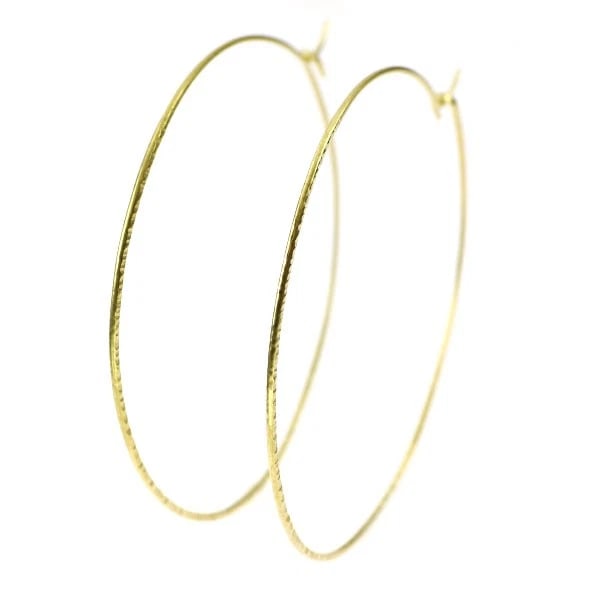 K18YG EARRING HOOP: K18YG earring hoop Brand: None Type: piercing Material: Metal K18YG Color: Gold Size: Length/Width/Diameter55.0Width/Thickness1.0 Accessories: None Accessories Notice: When purchasing