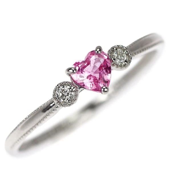 K18WG PINK SAPPHIRE DIAMOND RING: K18WG pink sapphire diamond ring Brand: None Type: ring Material: Metal K18WG Main Stone/Creation sapphires Color: None Size: 6.25 - 6.5 US Accessories: None Accessories Notice: When