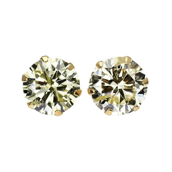 K18YG DIAMOND EARRINGS: K18YG Diamond Earrings Brand: None Type: piercing Material: Metal K18YG Main Stone/Creation Natural Color: yellow Size: Length/Width/Diameter6.4Width/Thickness6.9 Accessories: None