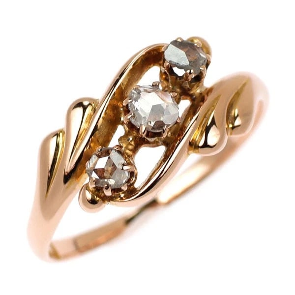 K18PG DIAMOND RING OVERSEAS VINTAGE PRODUCT: K18PG Diamond Ring Overseas Vintage Product Brand: None Type: ring Material: Metal K18PG Main Stone/Creation Natural Color: pink gold Size: 6 US Accessories: None Accessories Notice: When