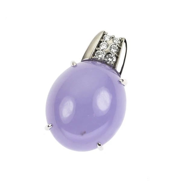 PT900 LAVENDER JADE DIAMOND PENDANT TOP (1 of 2)