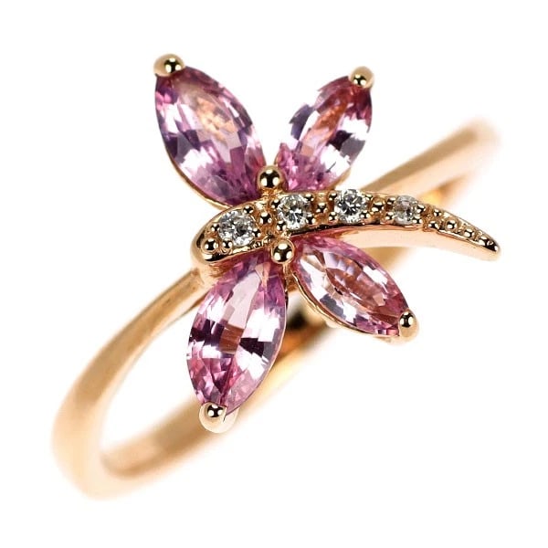K18PG PINK SAPPHIRE DIAMOND RING: K18PG pink sapphire diamond ring Brand: None Type: ring Material: Metal K18PG Main Stone/Creation sapphires Color: None Size: 5.25 US Accessories: None Accessories Notice: When purchasing