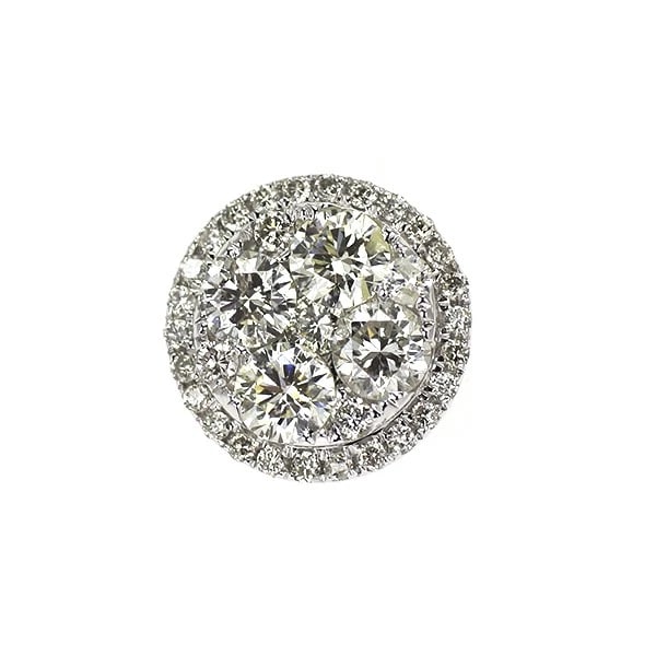 K18WG DIAMOND PENDANT TOP: K18WG DIAMOND PENDANT TOP Brand: None Type: pendant top Material: Metal K18WG Main Stone/Creation Natural Color: None Size: Length/Width/Diameter8.7Width/Thickness8.8 Accessories: None