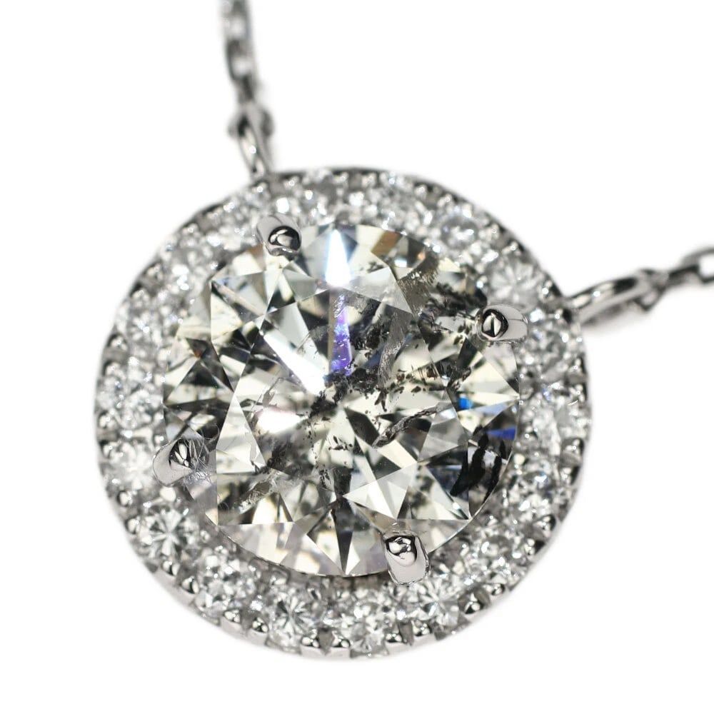 PT950/ PT850 DIAMOND PENDANT NECKLACE: Pt950/ Pt850 Diamond Pendant Necklace Brand: None Type: pendant necklace Material: Metal Pt950/ Pt850 Main Stone/Creation Natural Color: Platinum Size: Necklace: Chain Length 41
