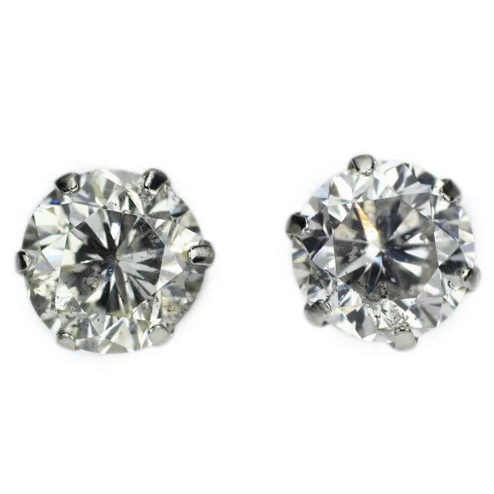 PT900 DIAMOND EARRINGS: Pt900 Diamond Earrings Brand: None Type: piercing Material: Metal Pt900 Main Stone/Creation Natural Color: Platinum Size: Length/Width/Diameter6.0Width/Thickness6.7 Accessories: None