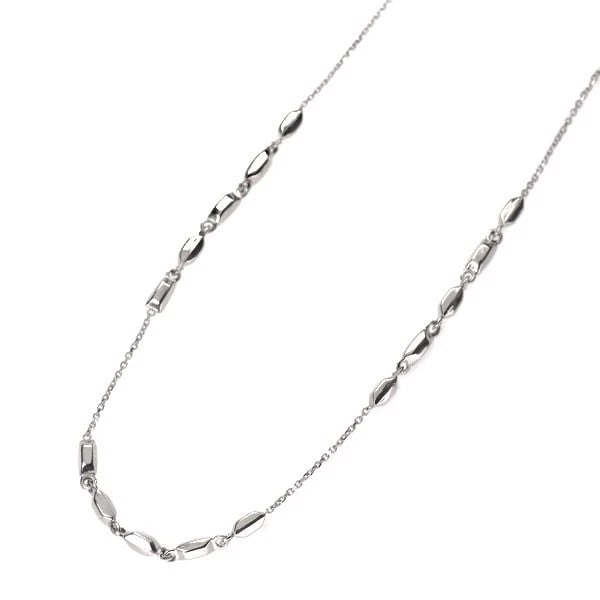 K18WG DESIGN NECKLACE: K18WG design necklace Brand: None Type: necklace Material: Metal K18WG Color: None Size: Necklace: Chain Length 45Length/Width/Diameter 2.9 Width/Thickness 3.0 Accessories: None Accessories